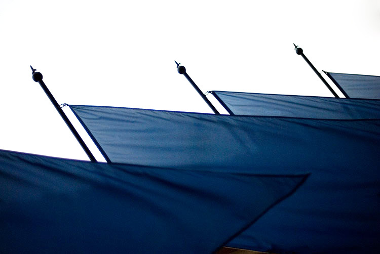 flags in the fog