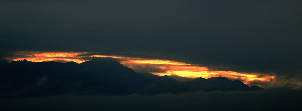 sunrise through the fog