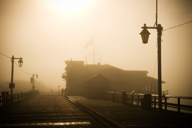 fog at stearns wharf