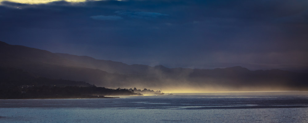 fog lit up by the early morning sun