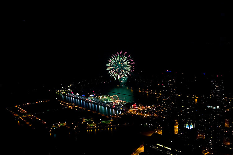 fireworks over navy pier