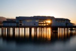 ty warner sea center at sunrise