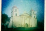 Santa Barbara Mission in the fog