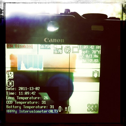 Intervalometer and temperature logging on Canon G9 with CHDK!